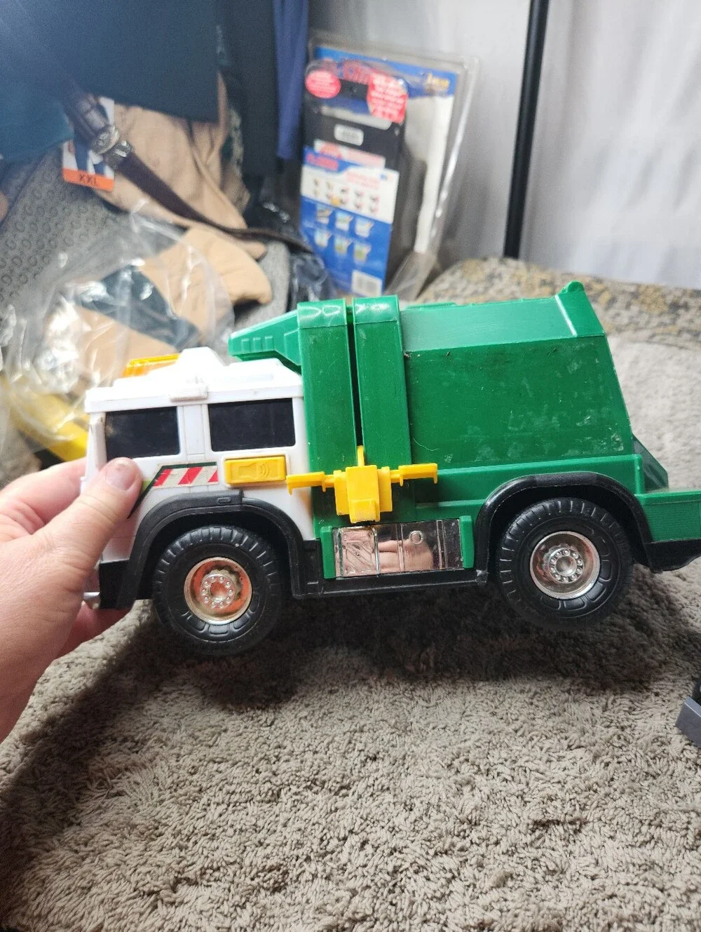 3 Kid's Toy Trucks - Garbage Truck, Dump Truck & Backhoe